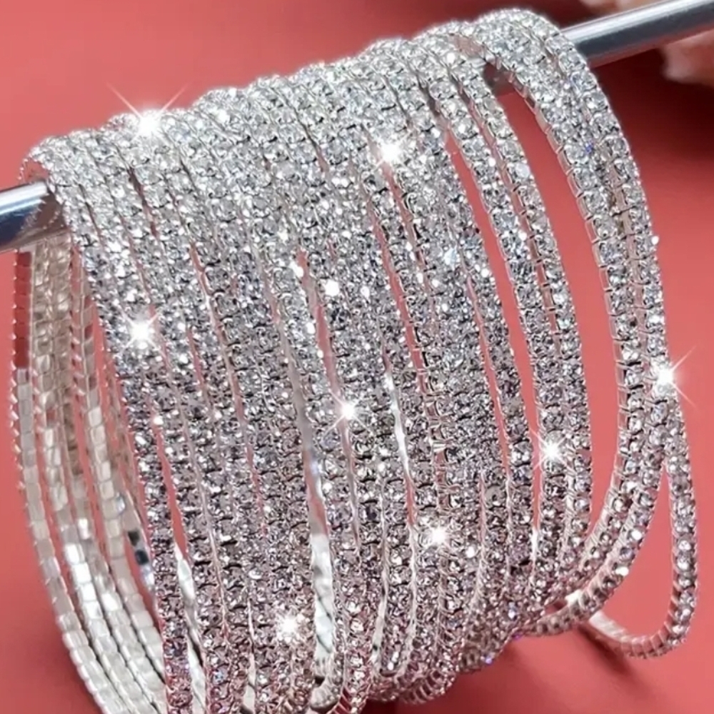 COPY - Simple Designs Silver Rhinestone Fashion Jewelry Tennis Bracalet
